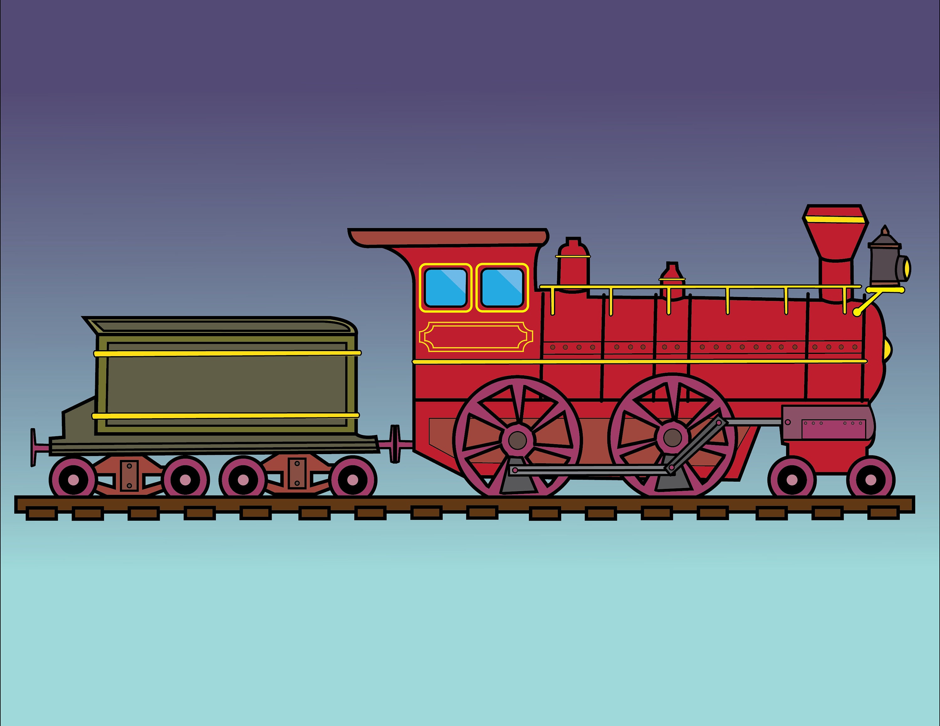 Train Illustrated Childrens Wall Art Printable Wall Art Etsy