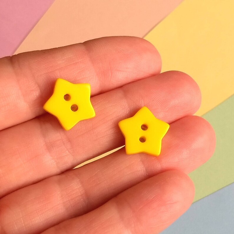 Star clip on earrings hypoallergenic plastic studs Etsy