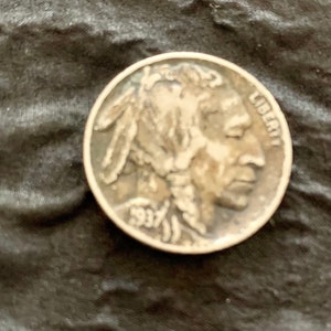 1937 Buffalo Nickel Full Horn Four Figure Date Uncleaned