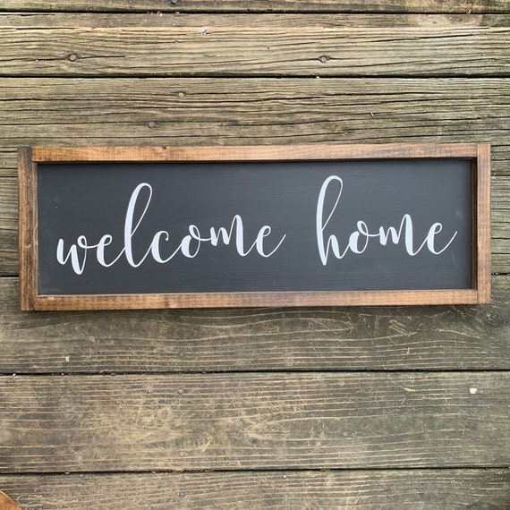 home sign home sweet home handmade sign framed Etsy