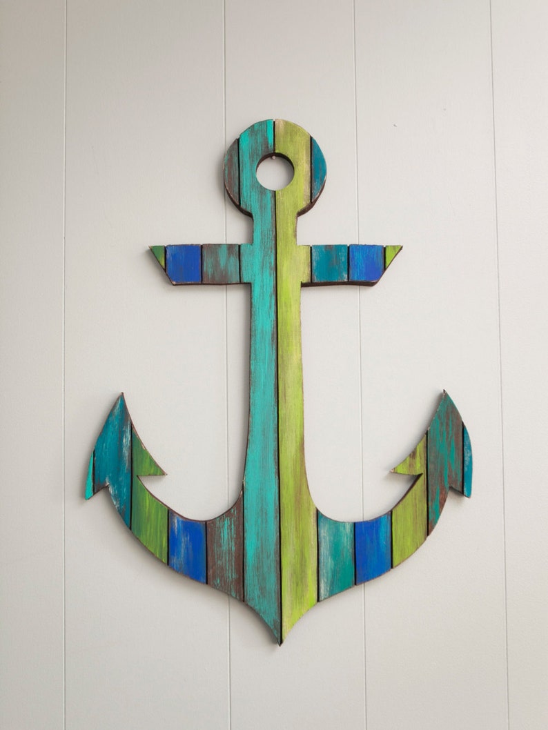 Painted Anchor Wall Art 29 Etsy