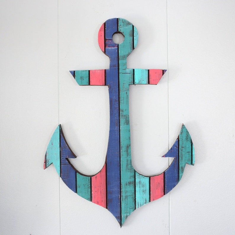 Painted Anchor Wall Art 29 Etsy