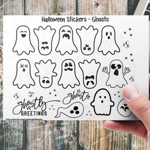 Halloween Sticker - Ghosts Sticker Sheet,Card Making,Scrapbook Stickers,Planner,Kids Crafts,Treat Bag,Gift Tags,Laptop sticker,Spooky