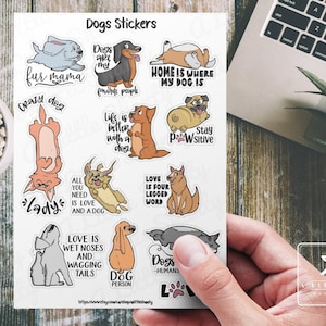 Feuille d'autocollants pour chiens,Fabrication de cartes,Scrapbooking,Agenda,Loisirs créatifs,Étiquettes à cadeaux,Sac de friandises,Amoureux des chiens,Mama fourrure,Personne chien,Dame chien folle,C'est mieux avec un chien