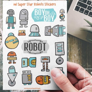 ML Super Star Roboter Aufkleber, Kartenherstellung, Scrapbooking, Papiermodell, Kinder, Geschenk, Handwerk, Roboter, Junge oh Junge, Weltraum