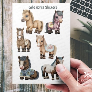 Adorable feuille d'autocollants cheval, Fabrication de cartes, Scrapbooking, Agenda, journal intime, Créations en papier, Fournitures créatives pour enfants, Stickers pour enfants, Animaux de la ferme