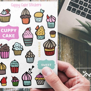 Feuille d'autocollants pour gâteaux, Fabrication de cartes, Autocollants pour scrapbooking, Agenda, Travaux manuels pour enfants, Anniversaire, Cupcakes, Desserts, Friandises, Cuisson, pâtisserie, Bonbons, Glaçage