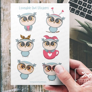 Feuille d’autocollants adorable hibou, fabrication de cartes, autocollants de scrapbooking, planificateur, artisanat pour enfants, étiquettes cadeaux, sac de friandises, autocollants pour enfants, autocollants pour enseignants