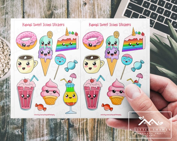 6 Sheets Cute Little Icon Sticker Pack / Kawaii Stickers / Junk