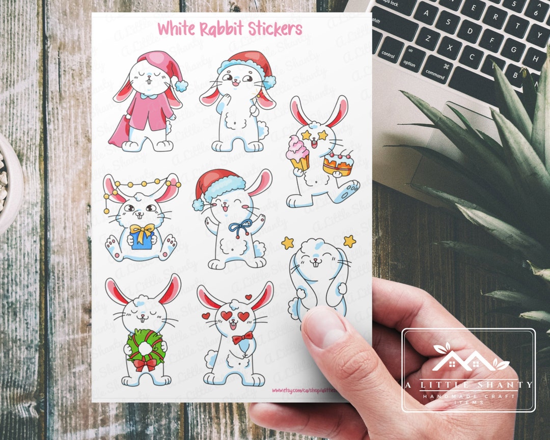 White Rabbit Stickers, Card Making Stickers, Scrapbook Stickers ...