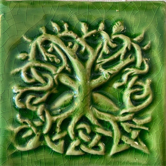 4 Celtic Tree of Life Ceramic Tile | Etsy