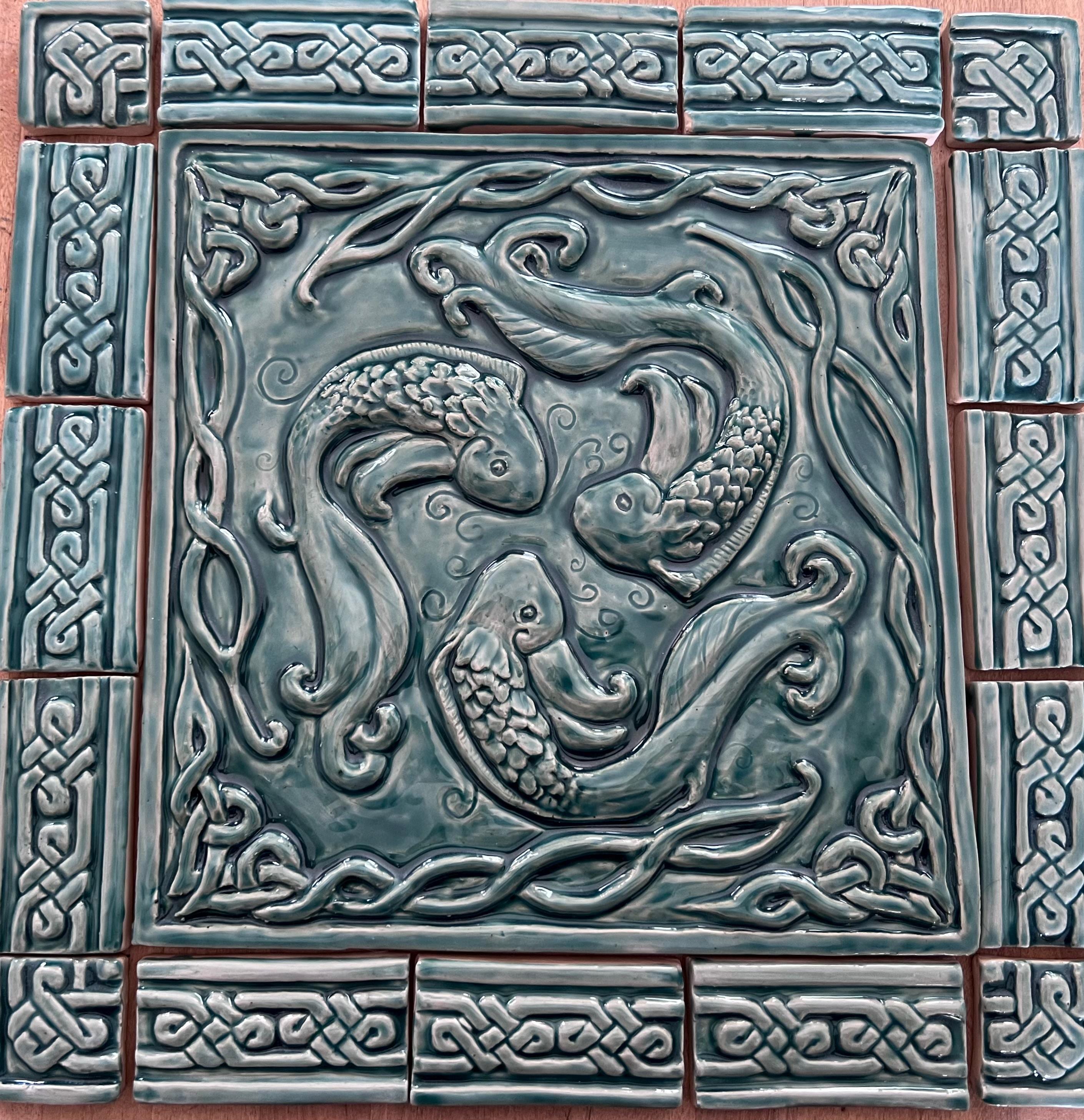 Dosseret Mural En Céramique, Motif Truite De Rivière, Prêt à Poser, Neuf