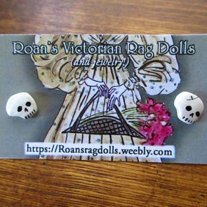 Mini skull earrings, goth earrings, spooky skeletons