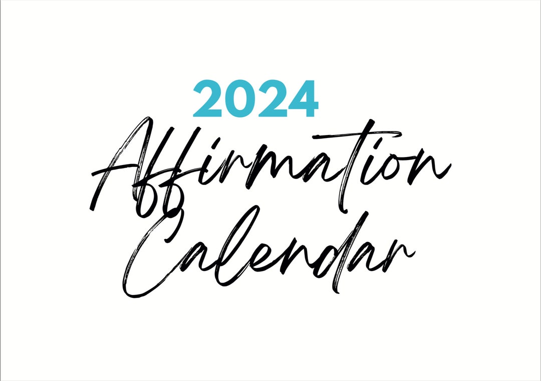 Printable Affirmation Calendar 2024 Etsy