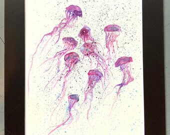 Mixed media jellyfish artwork by Angela Anderson