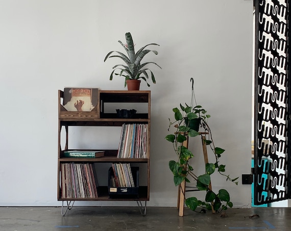 The Hamilton Turntable Station // Solid Wood // Arrives Fully Assembled // Vinyl Record Storage // Record Player Stand // Record display //