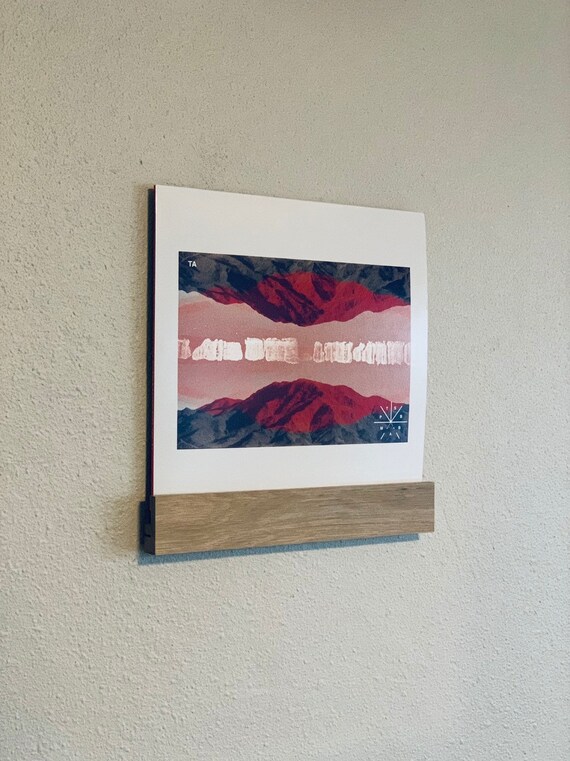 Three Pack Oak Wall Mount Vinyl Record Sleeve Display // handmade in Portland Oregon // Comes in a Pack Of 3 // 7inch or 45 rpm display opti