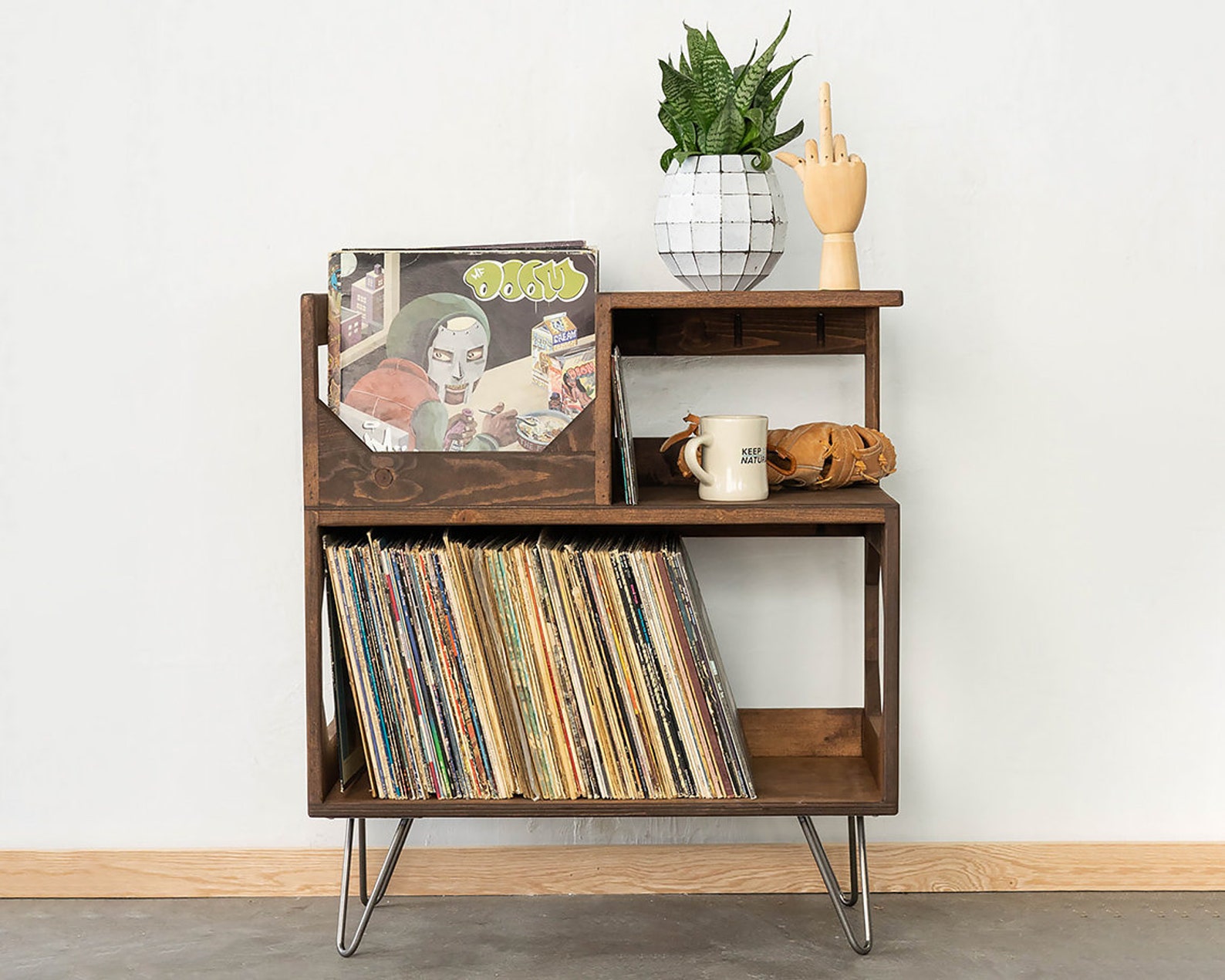 The Vinyl Storage End Table Etsy