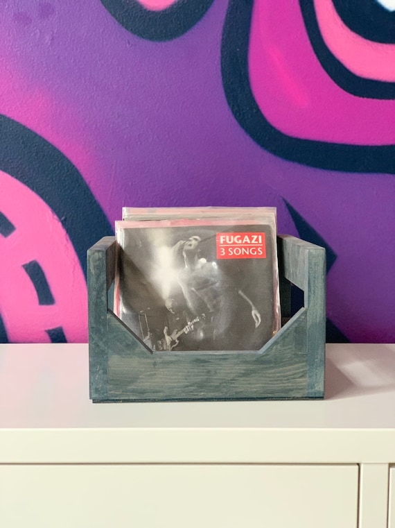 Flip forward 7 inch crate // 45 crate // single record crate // handmade from solid wood in Portland Oregon // Record Crate