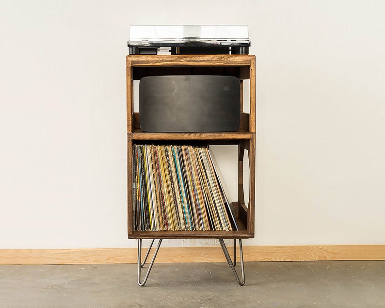 The Halfstack Turntable Station: Vinyl Record Storage 
