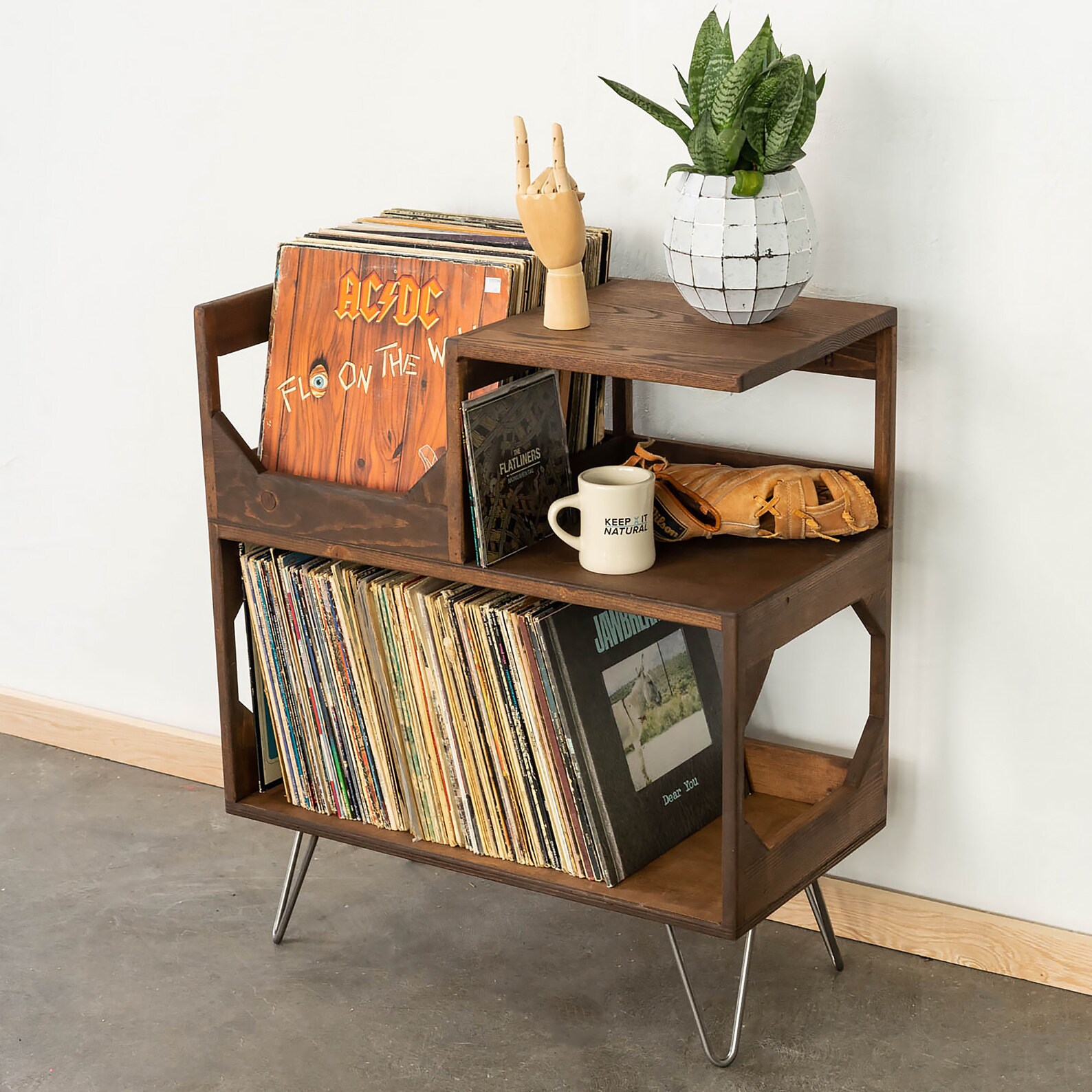 The Vinyl Storage End Table Etsy