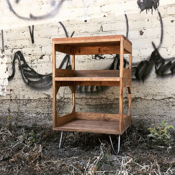 Two Row Turntable Station // Stash your Wax in Style // Solid Wood // Free Shipping //Fully Assembled // A Solid Kallax Alternative