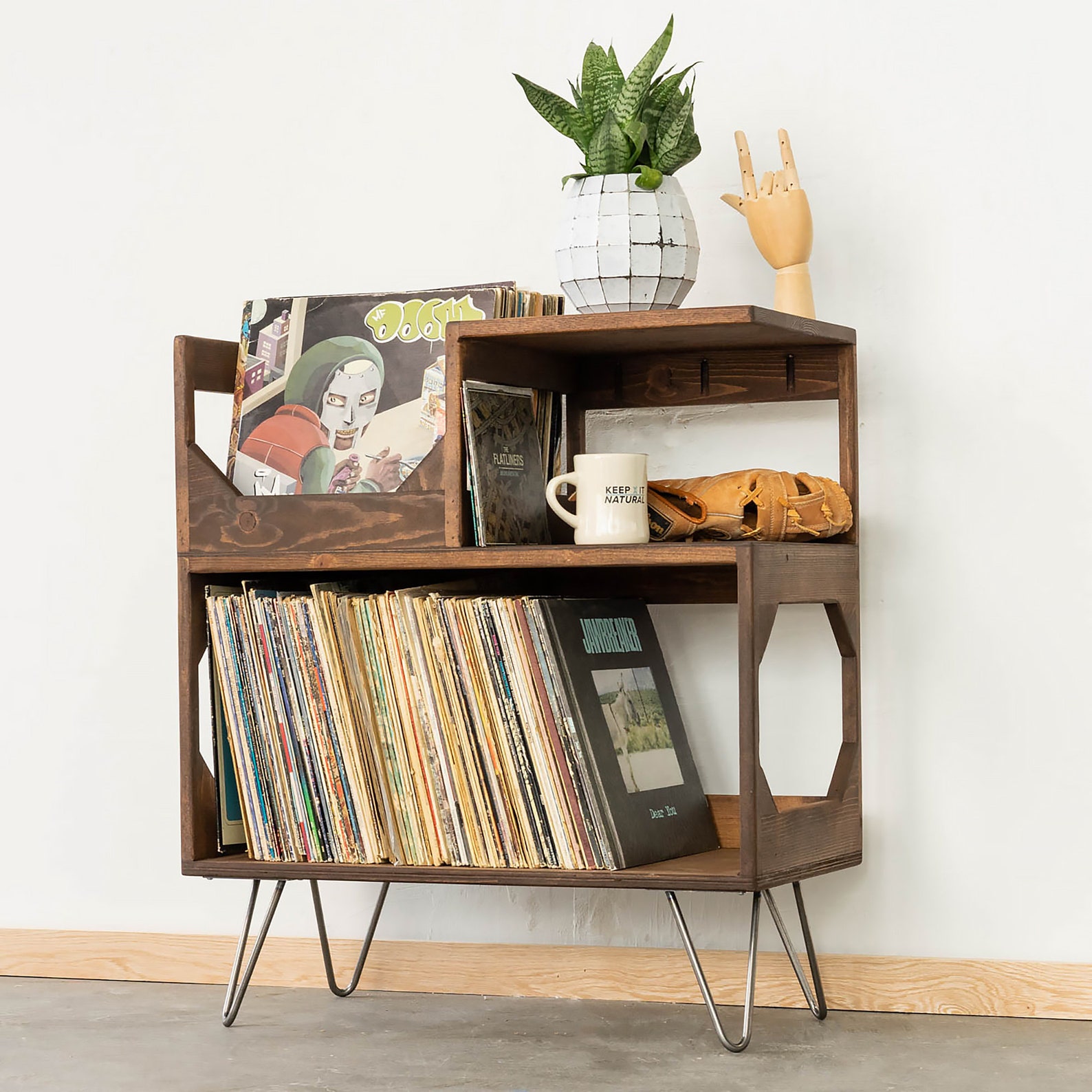 The Vinyl Storage End Table Etsy