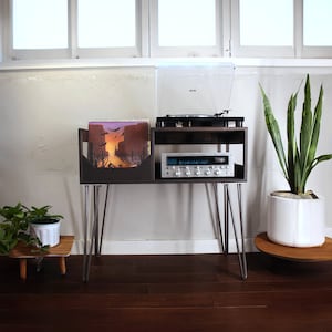 The Tallboy Turntable Station: Record Player Stand With Vinyl Record Storage