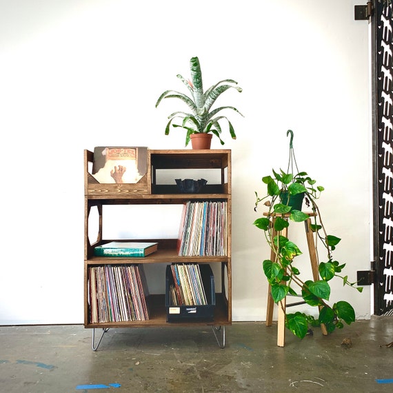 The Hamilton Turntable Station // Solid Wood // Arrives Fully Assembled // Vinyl Record Storage // Record Player Stand // Record display //