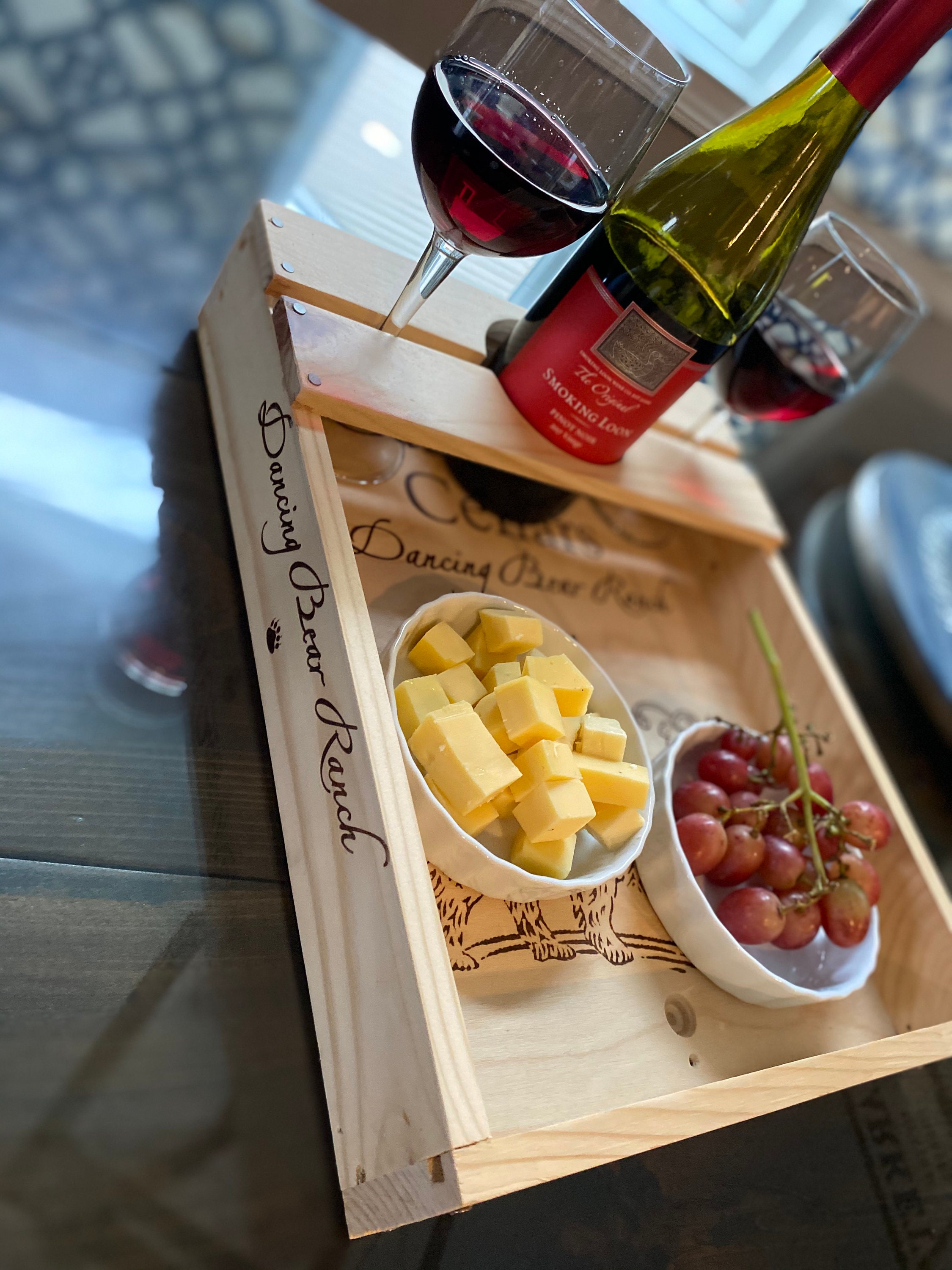 Wine and Cheese Tray Etsy
