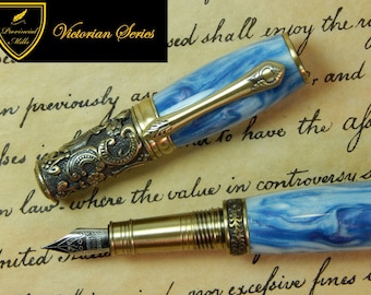 Victorian Fountain Pen - Blameless Purity Acrylic - Free Shipping - #FP10114