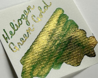 De Atramentis Fountain Pen Ink 45ml - Heliogen Green-Gold - Pearlescent Ink