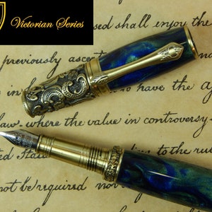 Victorian Fountain Pen - Borealis Acrylic - Free Shipping - #FP10115