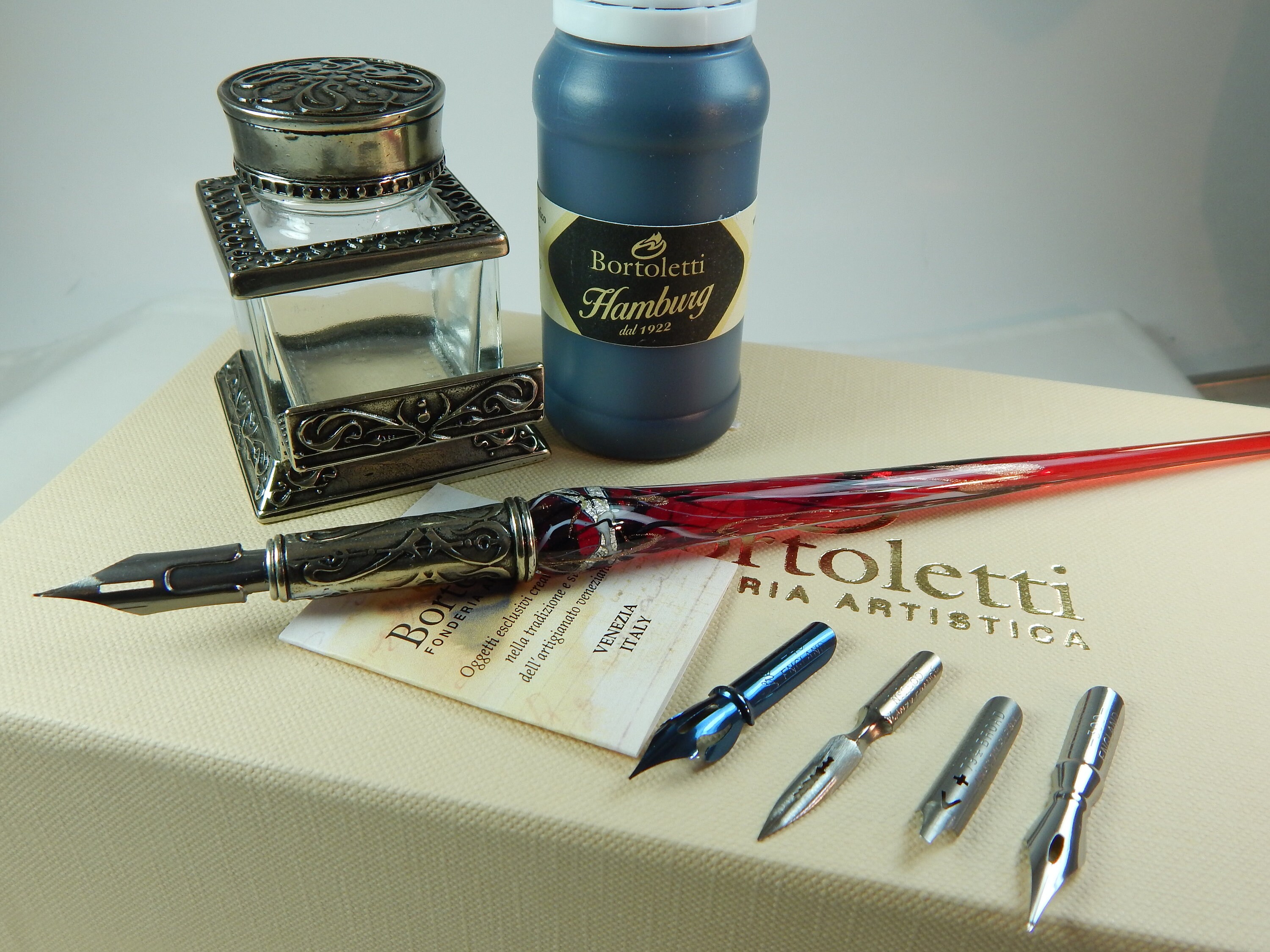 Bortoletti Murano Glass Dip Pen With Bronze Nib Holder Set Etsy