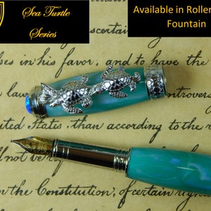 Sea Turtle Pen - Choice between rollerball or fountain - Sea of Illusions-FPR147
