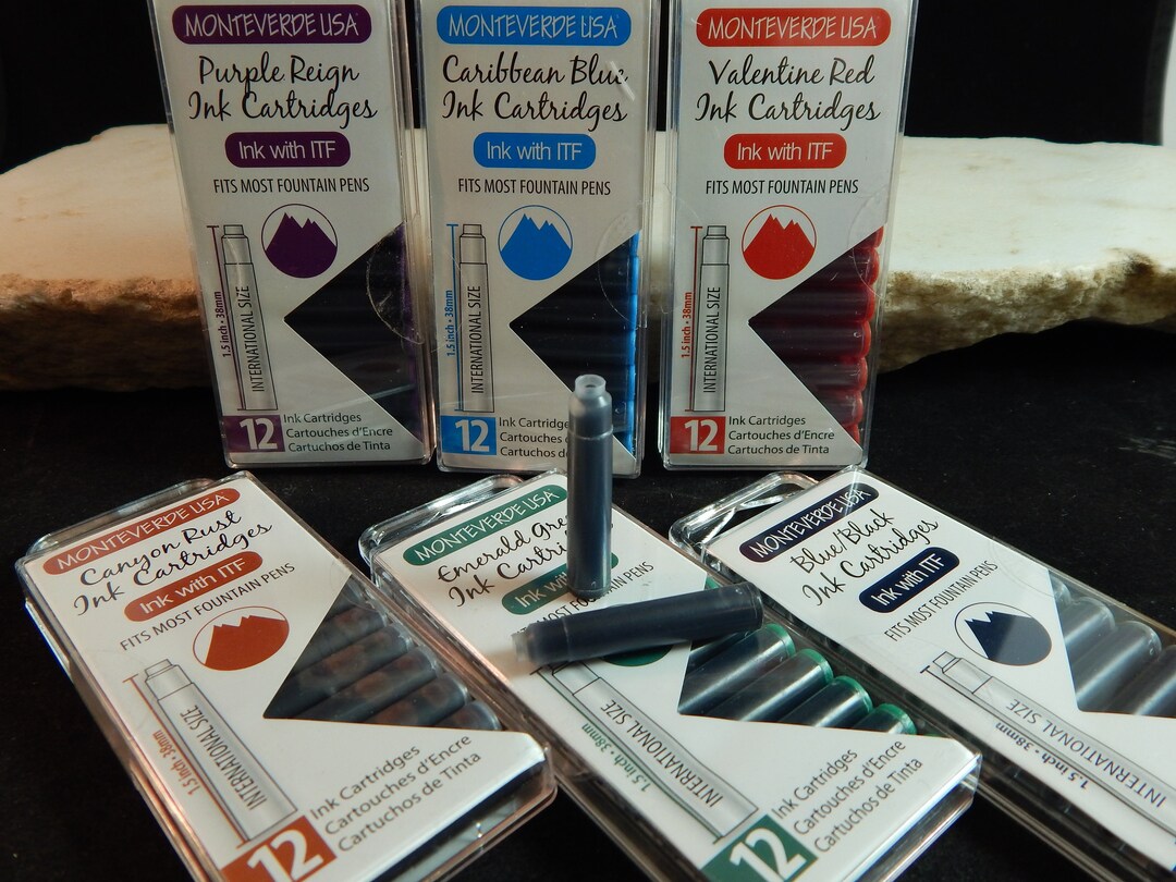Monteverde Fountain Pen Ink Cartridges 12 Cartridges per Pack Etsy