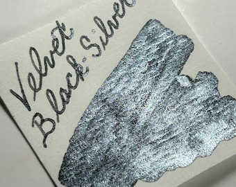 De Atramentis Fountain Pen Ink 45ml - Velvet Black-Silver - Pearlescent Ink