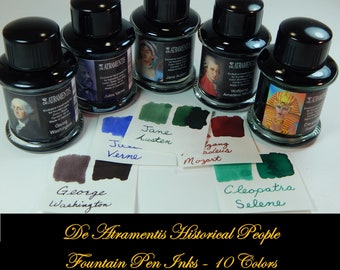 De Atramentis Historical Figure Inks for Fountain Pens - 15 Colors - 45ml