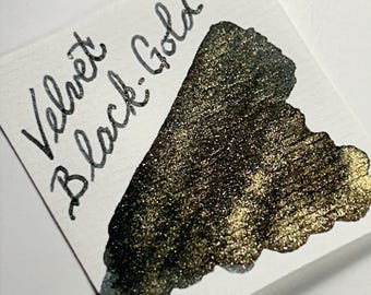 De Atramentis Fountain Pen Ink 45ml - Velvet Black-Gold - Pearlescent Ink