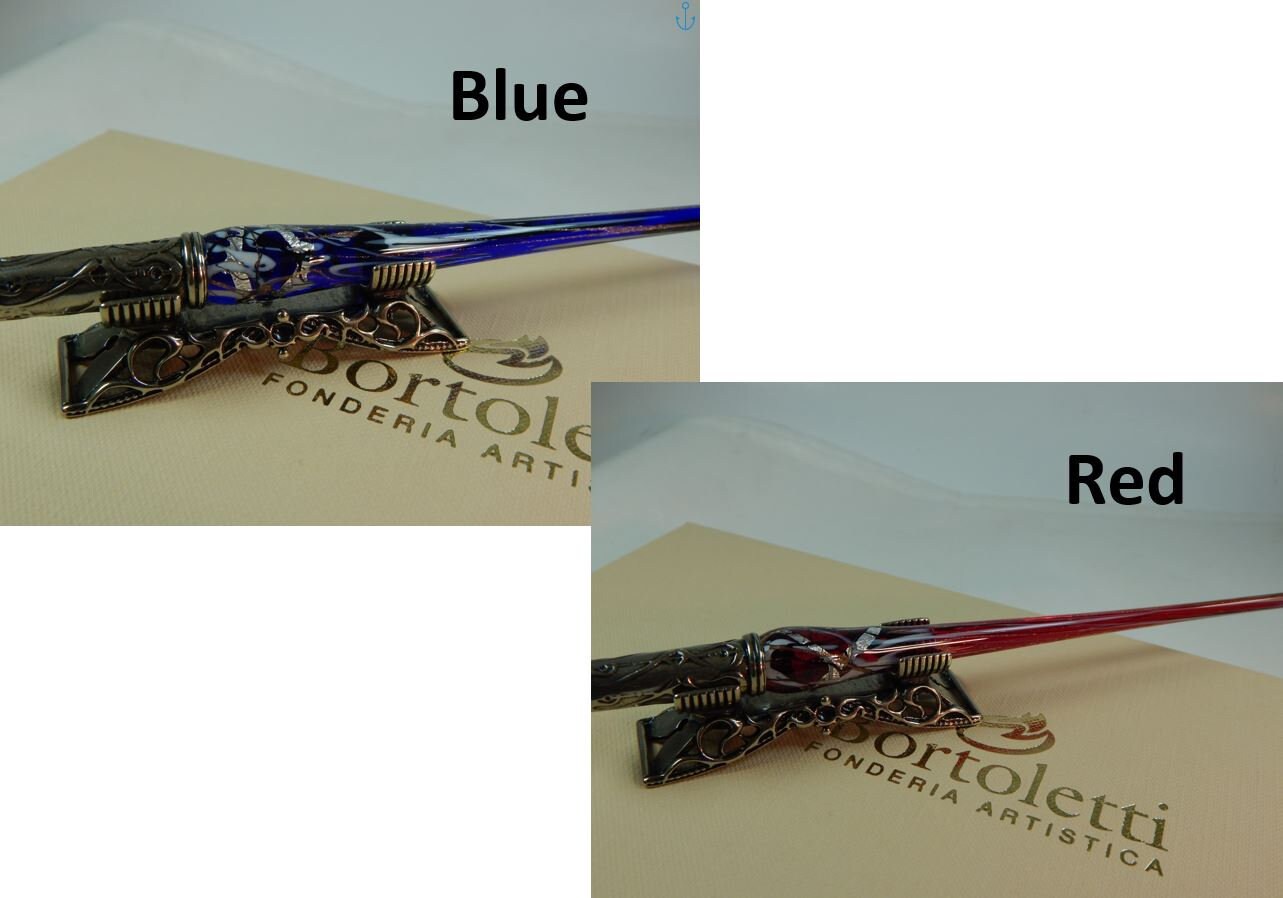 Bortoletti Murano Glass Dip Pen With Bronze Nib Holder Set Etsy