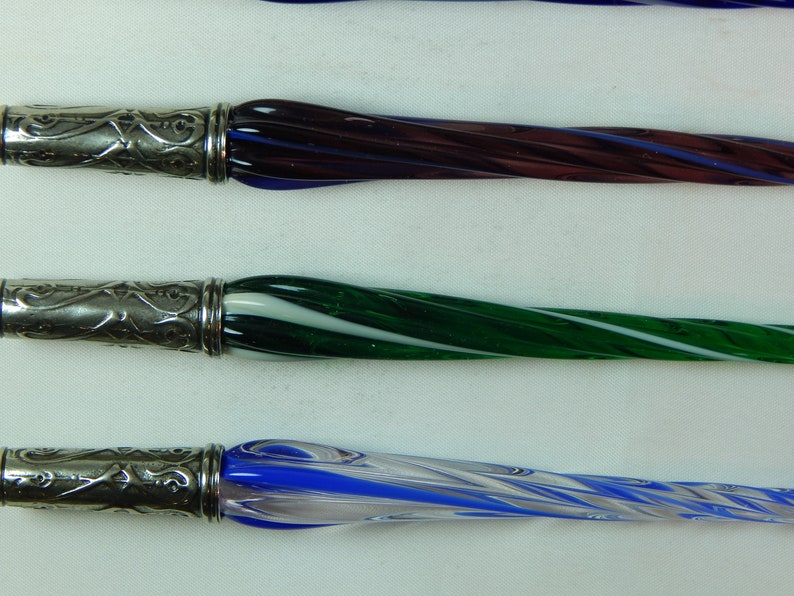 Bortoletti Murano Glass Dip Pen With Bronze Nib Holder Set Etsy