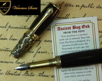 Victorian Fountain Pen - Ancient Bog Oak - #FP10126