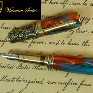 Victorian Fountain Pen - Soul Drachma Acrylic - Free Shipping - #FP10116