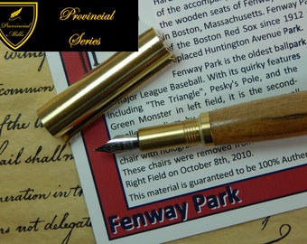 Provincial C3604 brass Fountain Pen with Fenway Park Wood - Free Shipping #STW203