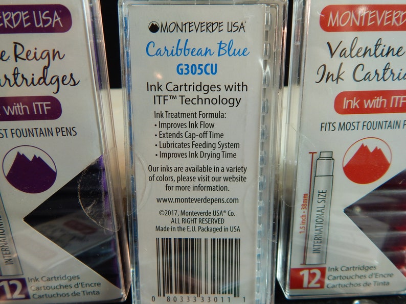 Monteverde Fountain Pen Ink Cartridges 12 Cartridges per Etsy