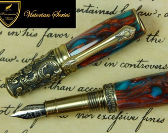 Victorian Fountain Pen - Soul Drachma Acrylic - Free Shipping - #FP10116