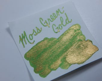 De Atramentis Fountain Pen Ink 45ml - Moss Green - Gold - Pearlescent