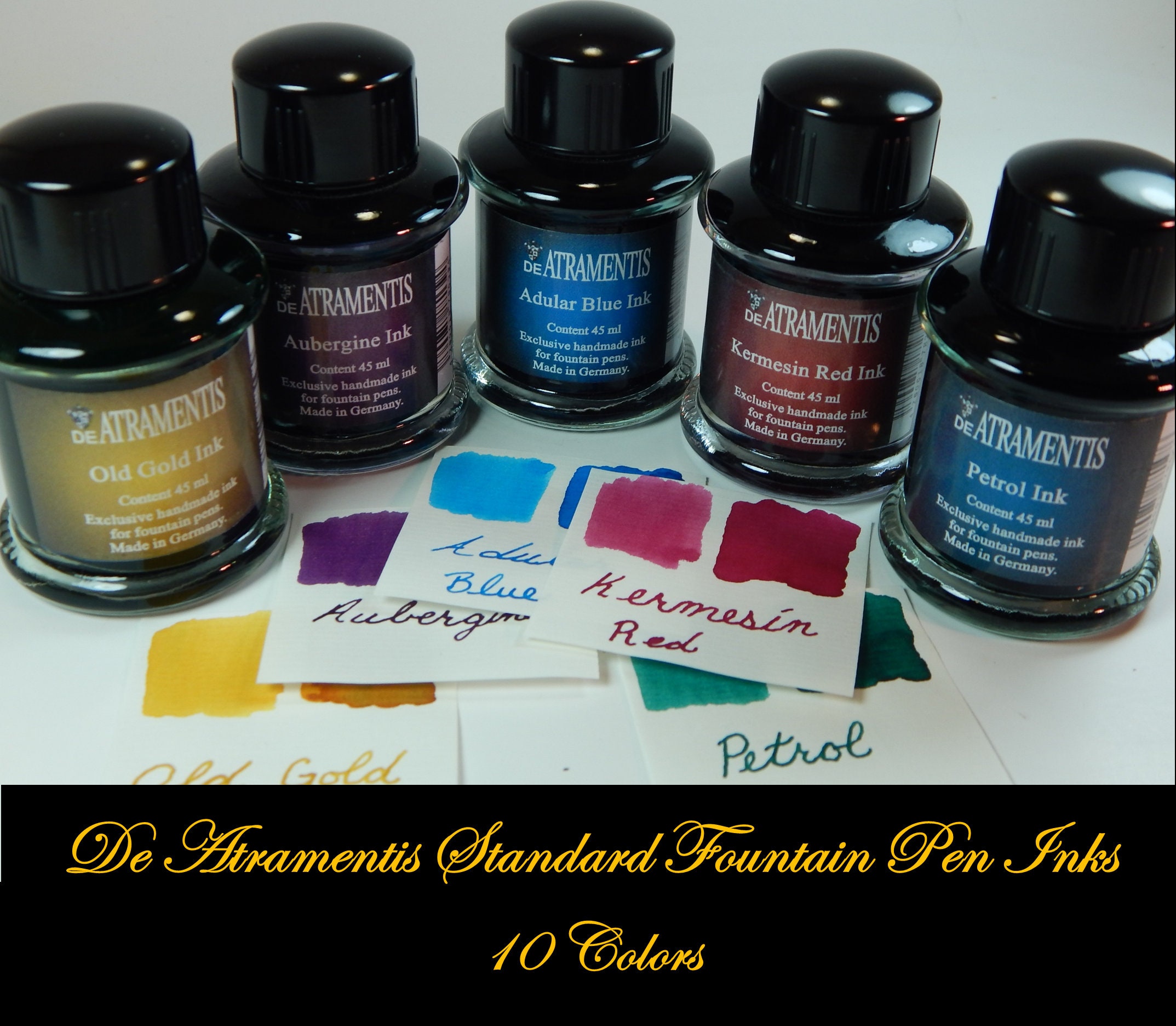 De Atramentis Standard / Regular Inks for Fountain Pens 10 Colors 45ml 