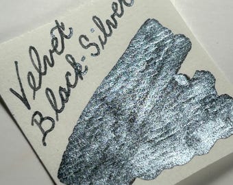 De Atramentis Fountain Pen Ink 45ml - Velvet Black-Silver - Pearlescent Ink