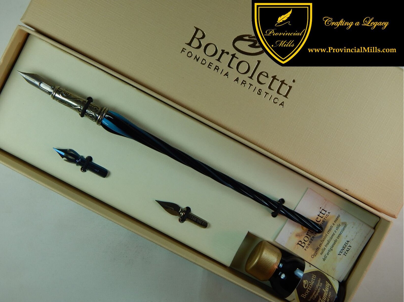 Bortoletti Murano Glass Dip Pen With Bronze Nib Holder Set Etsy